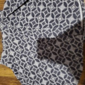 Shirt and skirt set. Black and white pattern